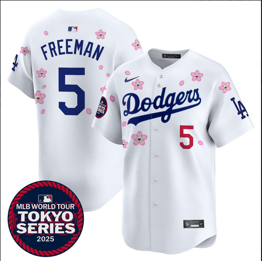 Men Los Angeles Dodgers #5 Freeman Tokyo Series 2025 white Limited Stitched Jersey style 2->los angeles dodgers->MLB Jersey